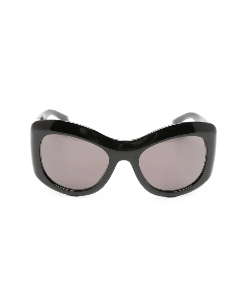 Gucci Double G Geometric-frame Sunglasses Black