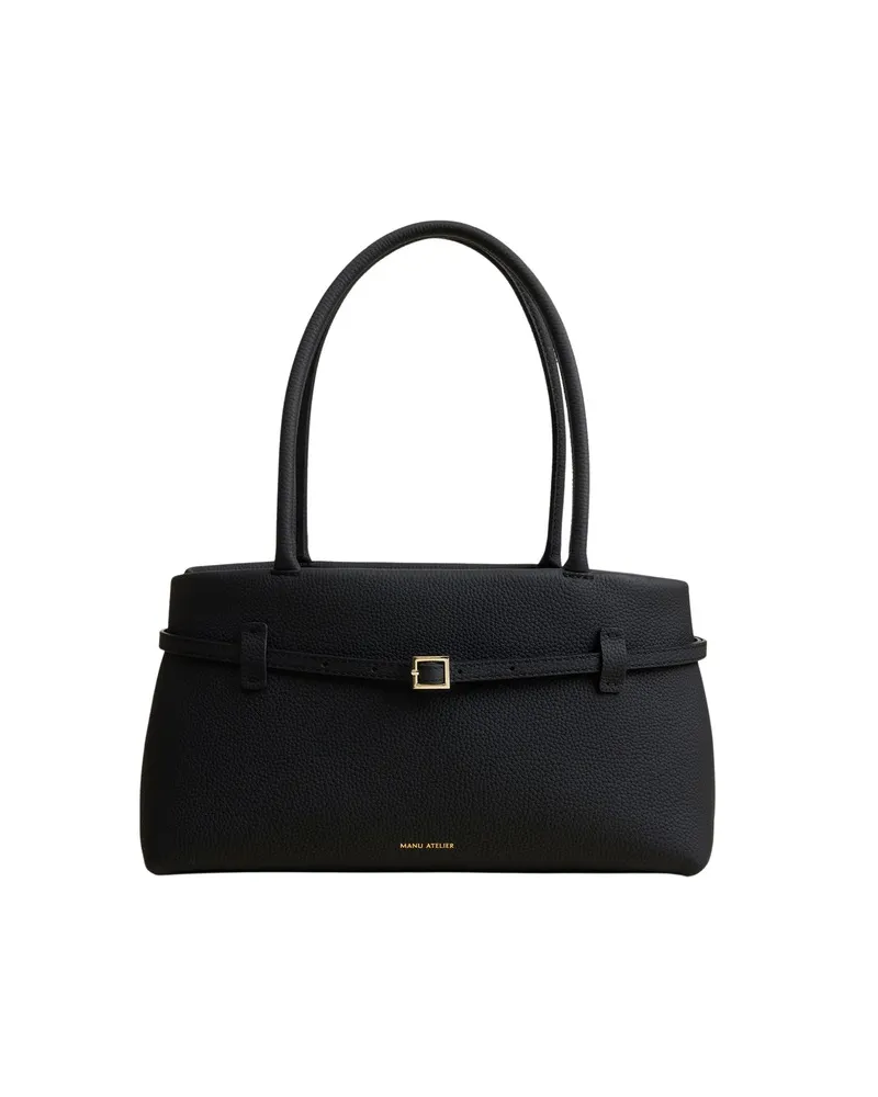 Manu Atelier Buckle-strap Tubular-handles Tote Bag Black