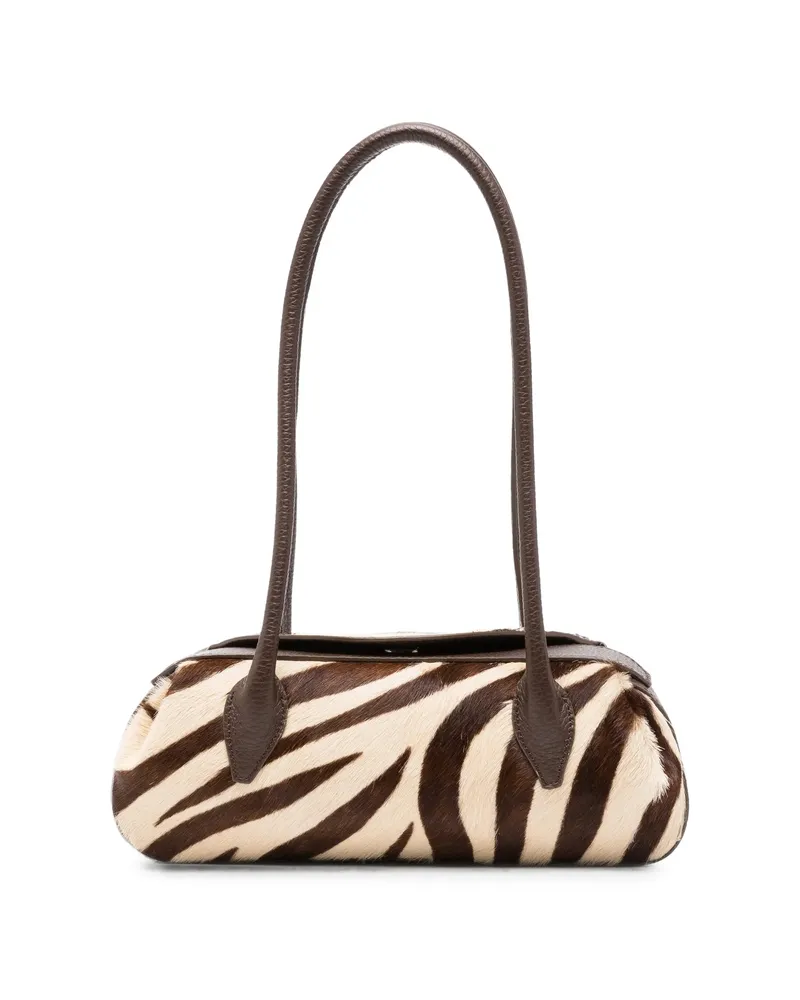 YUZEFI Zebra-print Shoulder Bag Brown