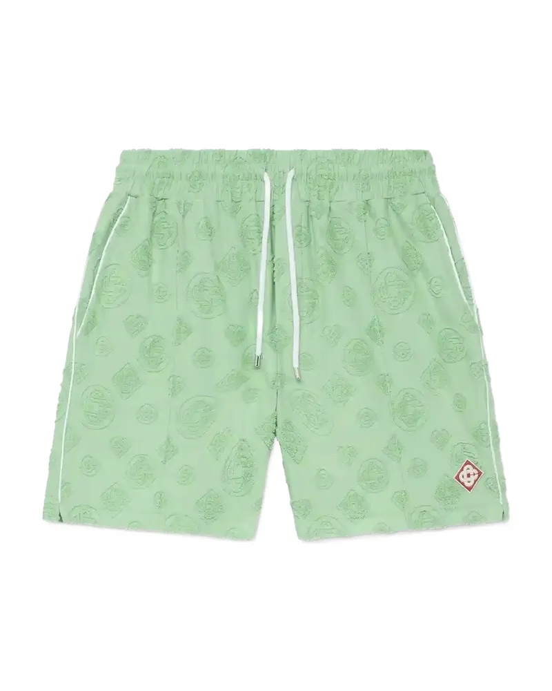 Casablanca Paris Monogram-pattern Track Shorts Green