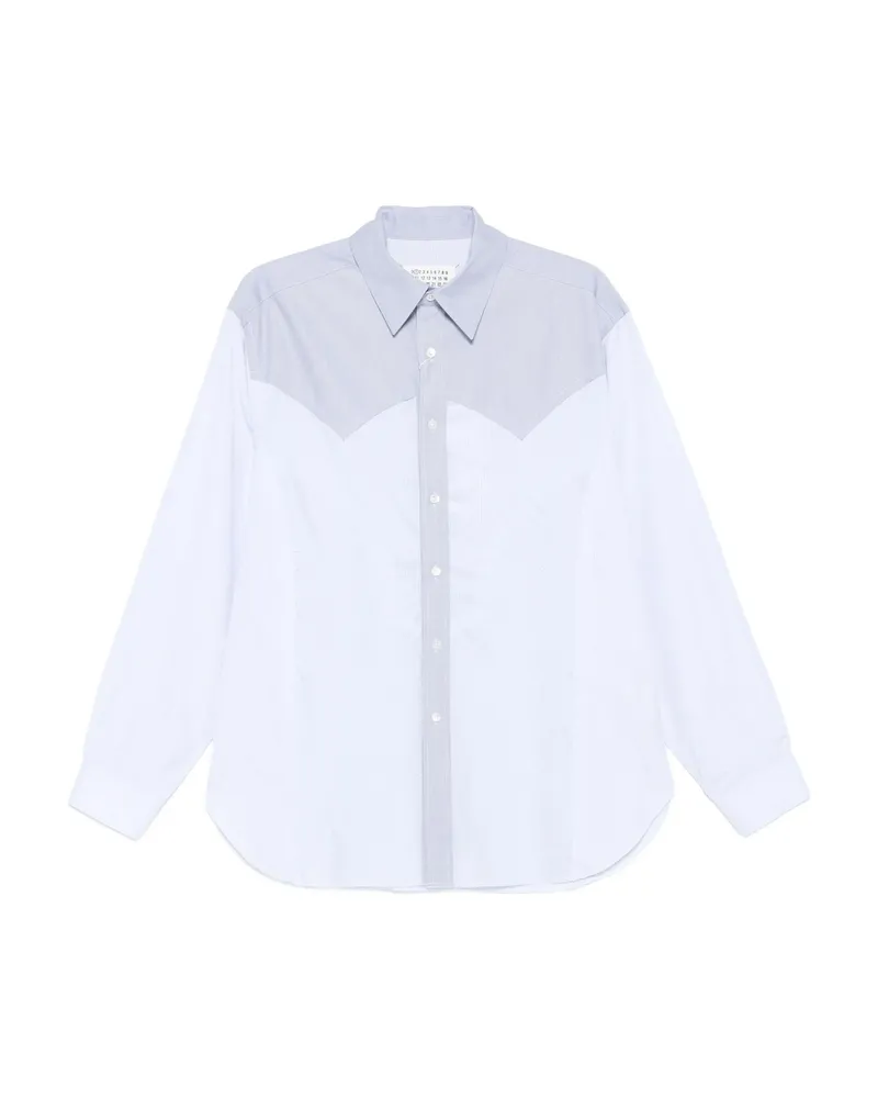 Maison Margiela Two-tone Yoke Shirt Blue