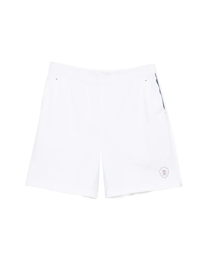 Brunello Cucinelli Logo-patch Elasticated-waist Cotton Shorts White