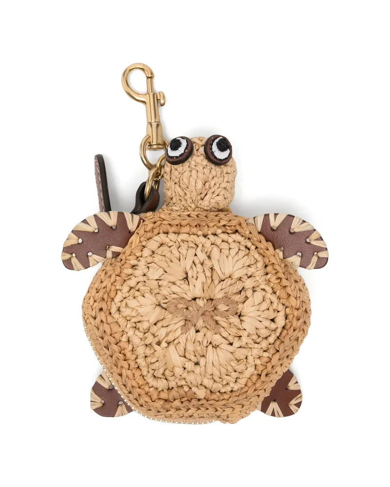 Anya Hindmarch Turtle-shaped Earphone Case Neutrals