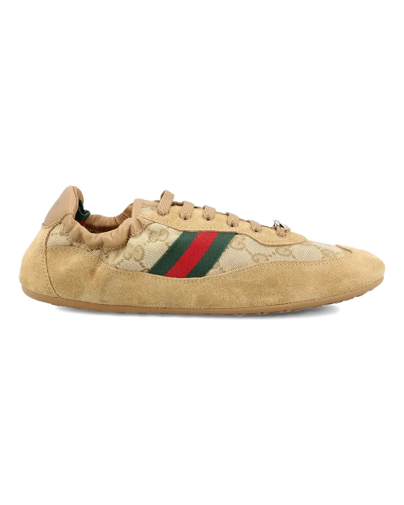 Gucci Web-detail Logo Sneakers Neutrals