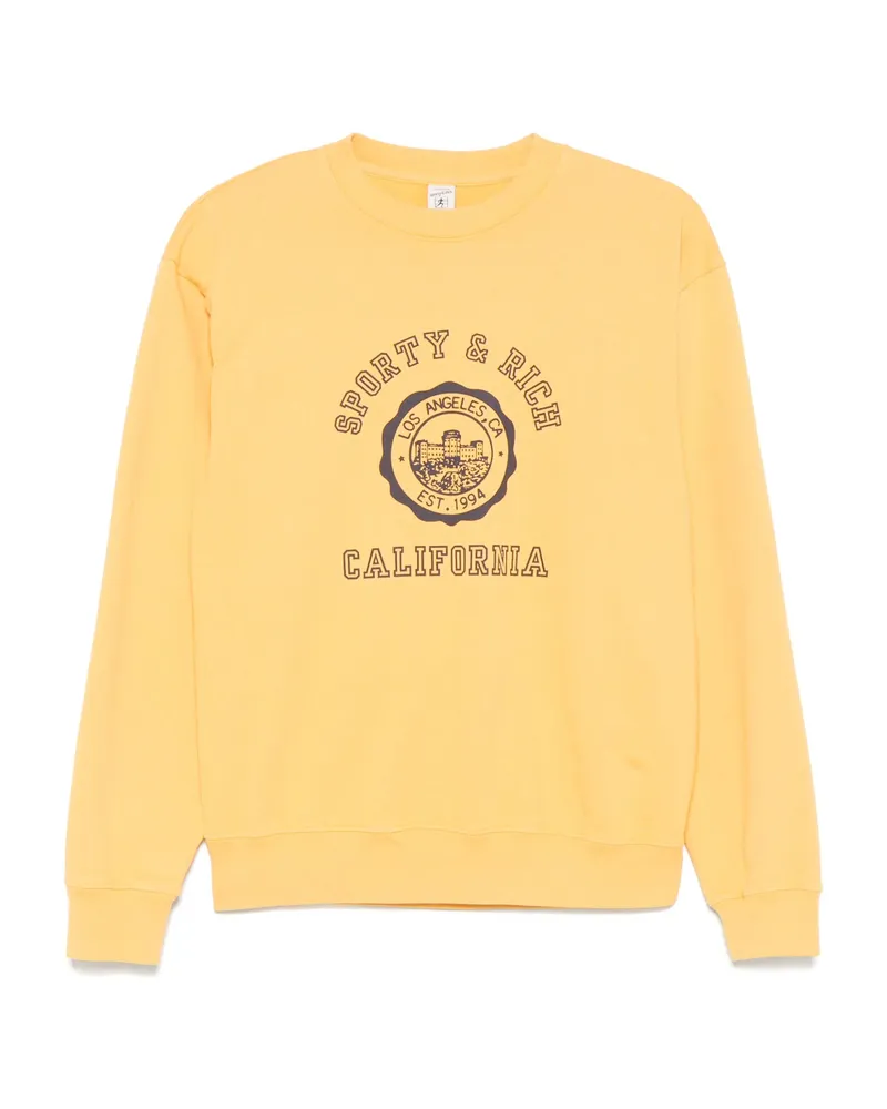 SPORTY & RICH Cotton Sweatshirt Yellow