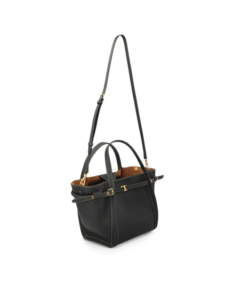 TOD'S T Timeless Leather Tote Bag Black