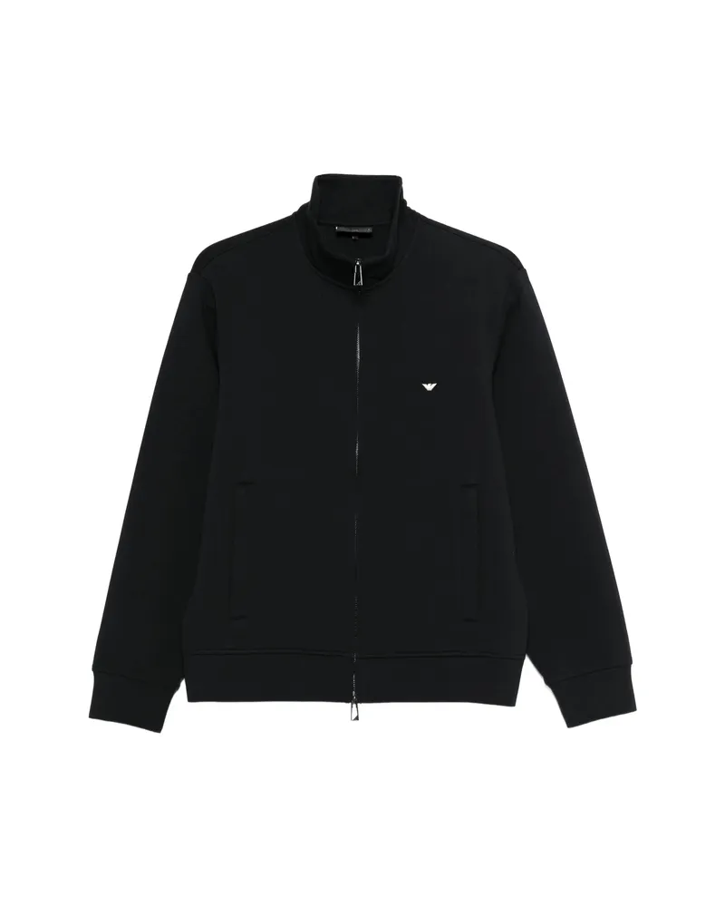 Emporio Armani Zip Mock-neck Sweatshirt Blue