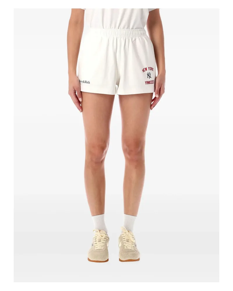 SPORTY & RICH Embroidered Elasticated Shorts White