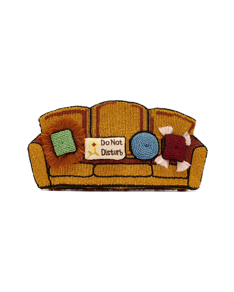 STAUD Beaded Couch Clutch Yellow