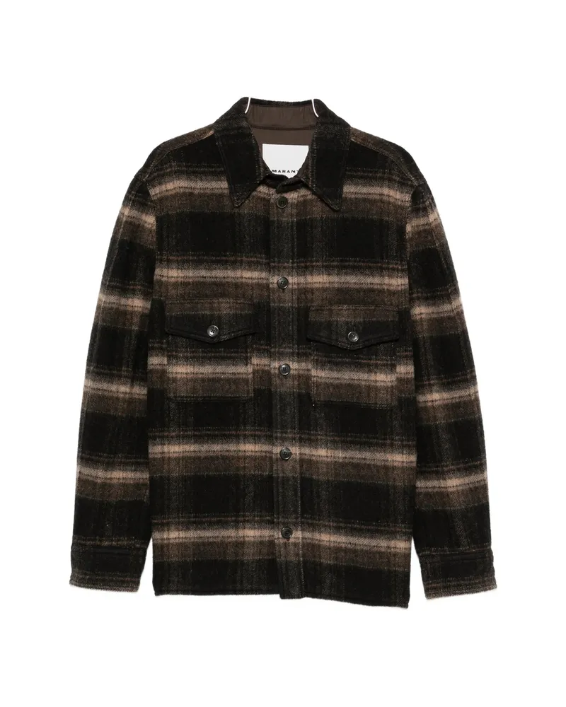 Isabel Marant Kervon Check-pattern Shirt Jacket Black