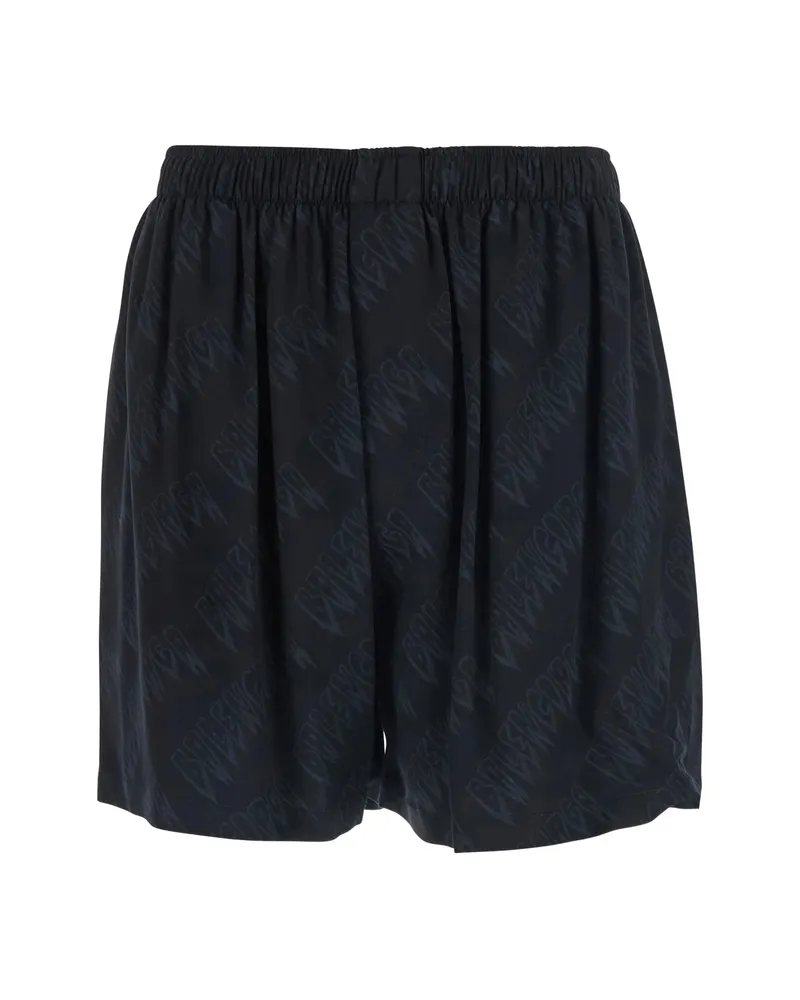 Balenciaga Logo-print Track Shorts Black