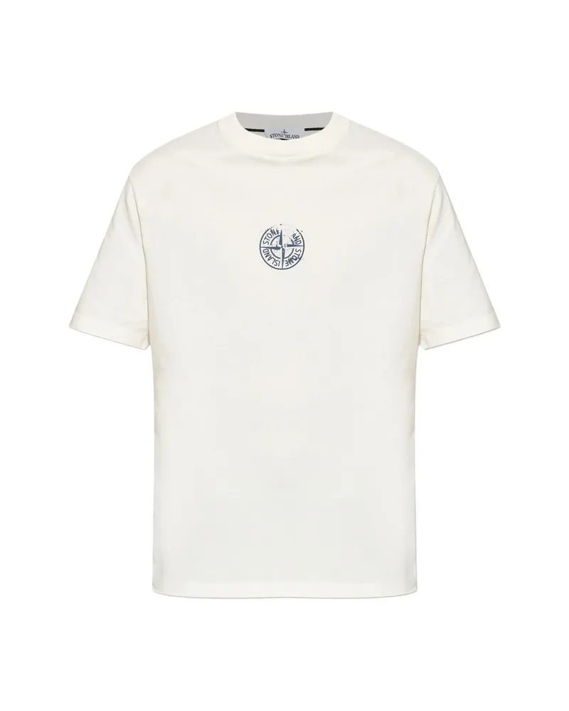 Stone Island Logo-print Cotton T-shirt White
