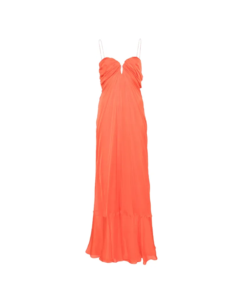 Raquel Diniz New Sambra Ruched Dress Orange