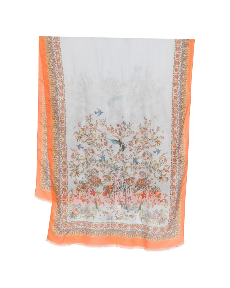 Etro Floral-pattern Scarf Neutrals