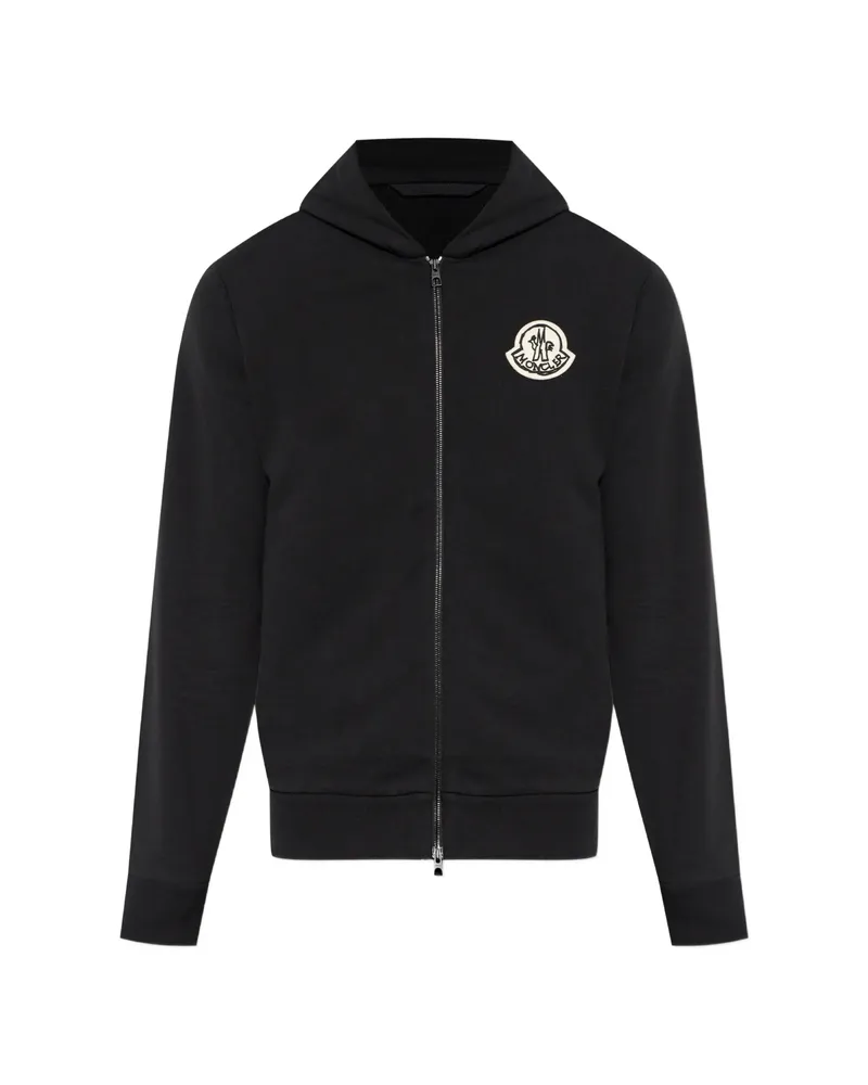 Moncler Logo-patch Zip-up Hoodie Black