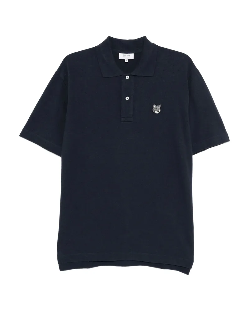 Kitsuné Embroidered Logo Polo Shirt Blue