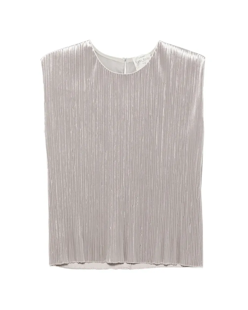 forte_forte Plissé-effect Sleeveless Top Silver