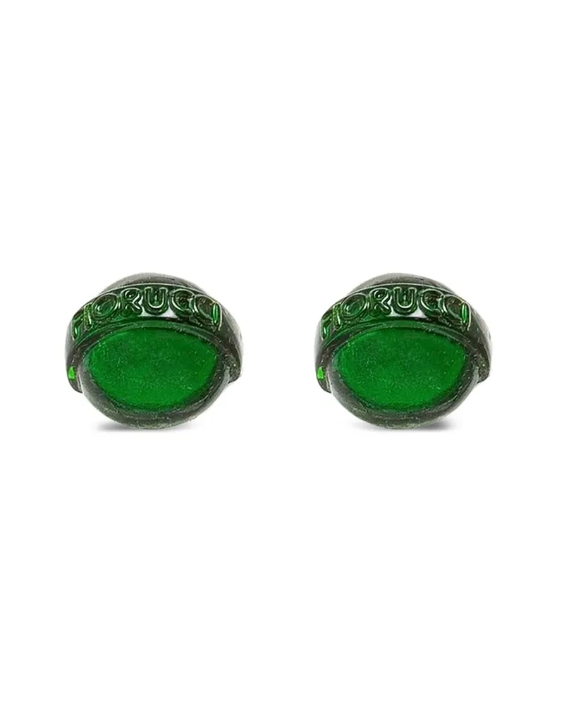 Fiorucci Engraved-sphere Earrings Green