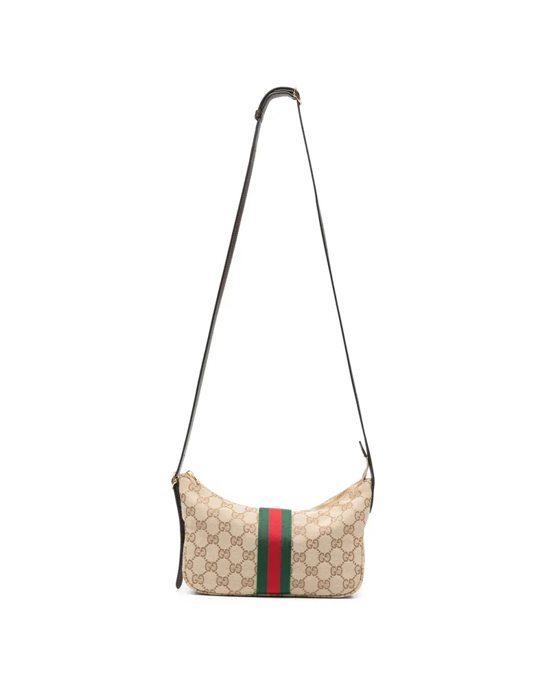 Gucci Small Lunetta Gg-motif Shoulder Bag Neutrals