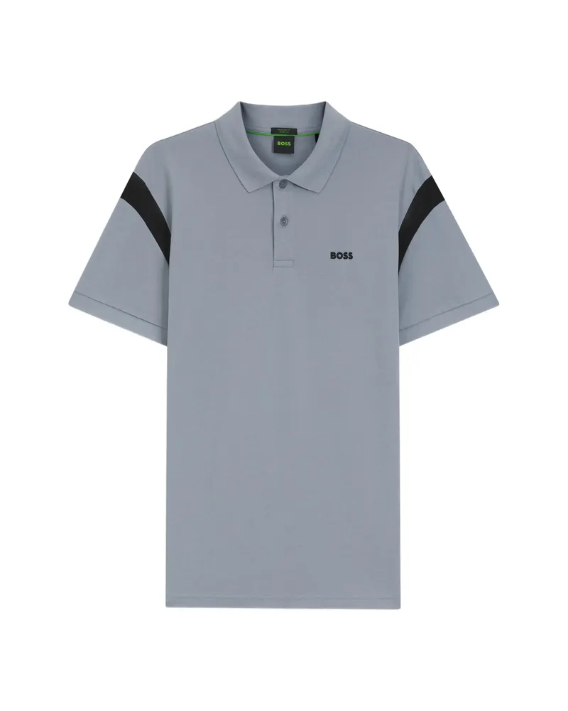 HUGO BOSS Paddy Contrast-panel Polo Shirt Grey
