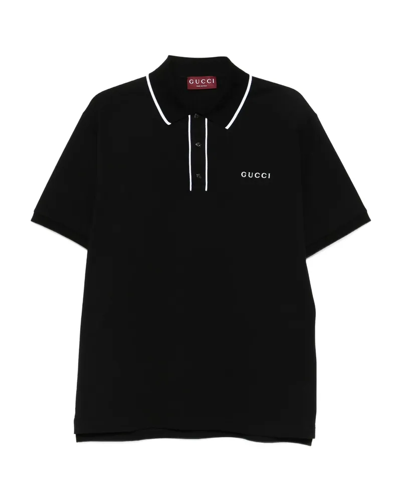 Gucci Tipped-collar Polo Shirt Black