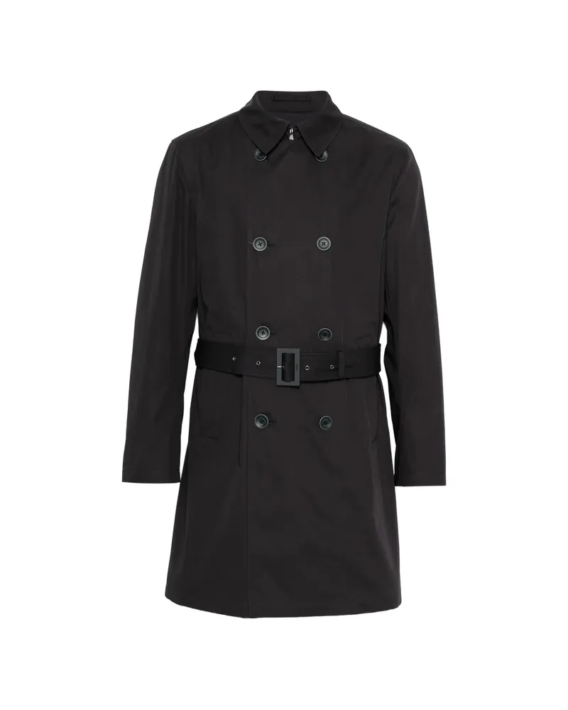 Herno Double-breasted Trench Coat Blue