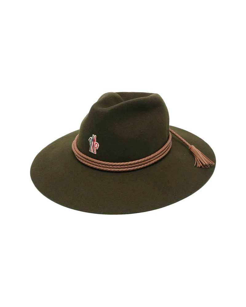 Moncler Logo-patch Braided-trim Hat Green