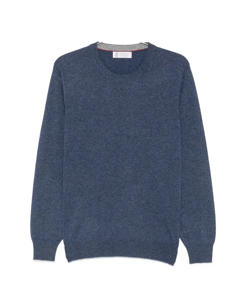 Brunello Cucinelli Crew-neck Long-sleeve Sweater Blue