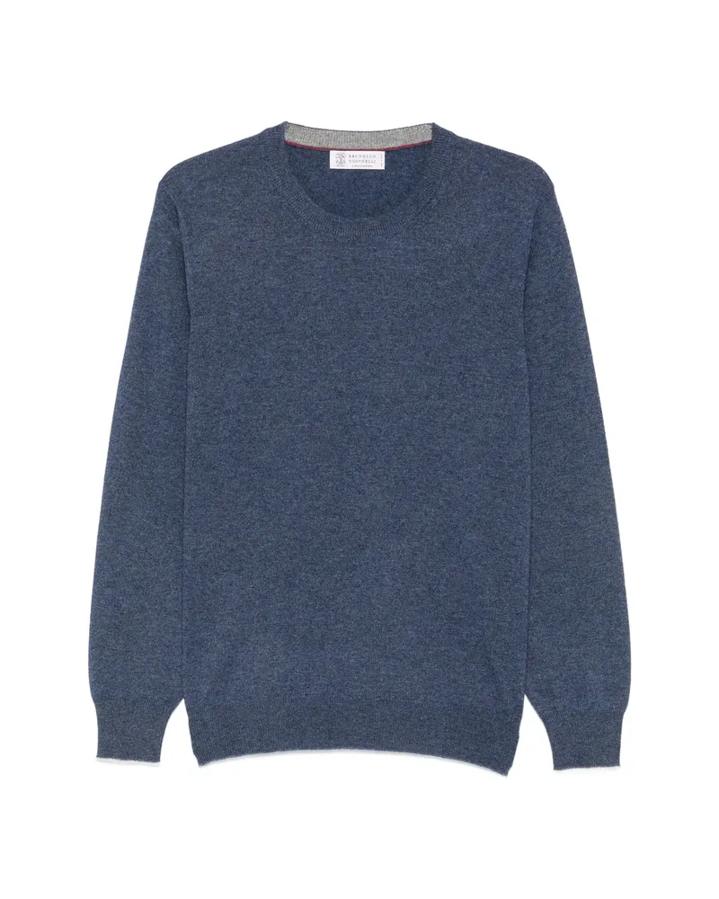 Brunello Cucinelli Crew-neck Long-sleeve Sweater Blue