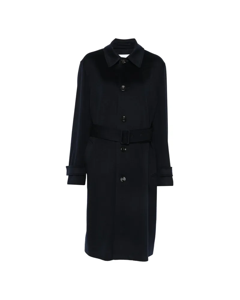 LARDINI Belted Button-up Coat Blue