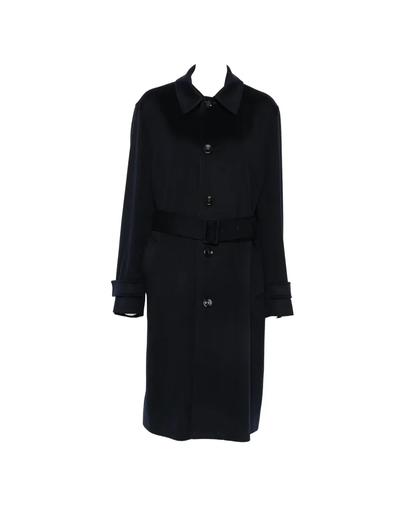 LARDINI Belted Button-up Coat Blue