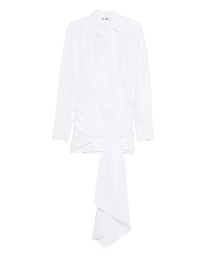 ATTICO Long-sleeve Knot Mini Dress White