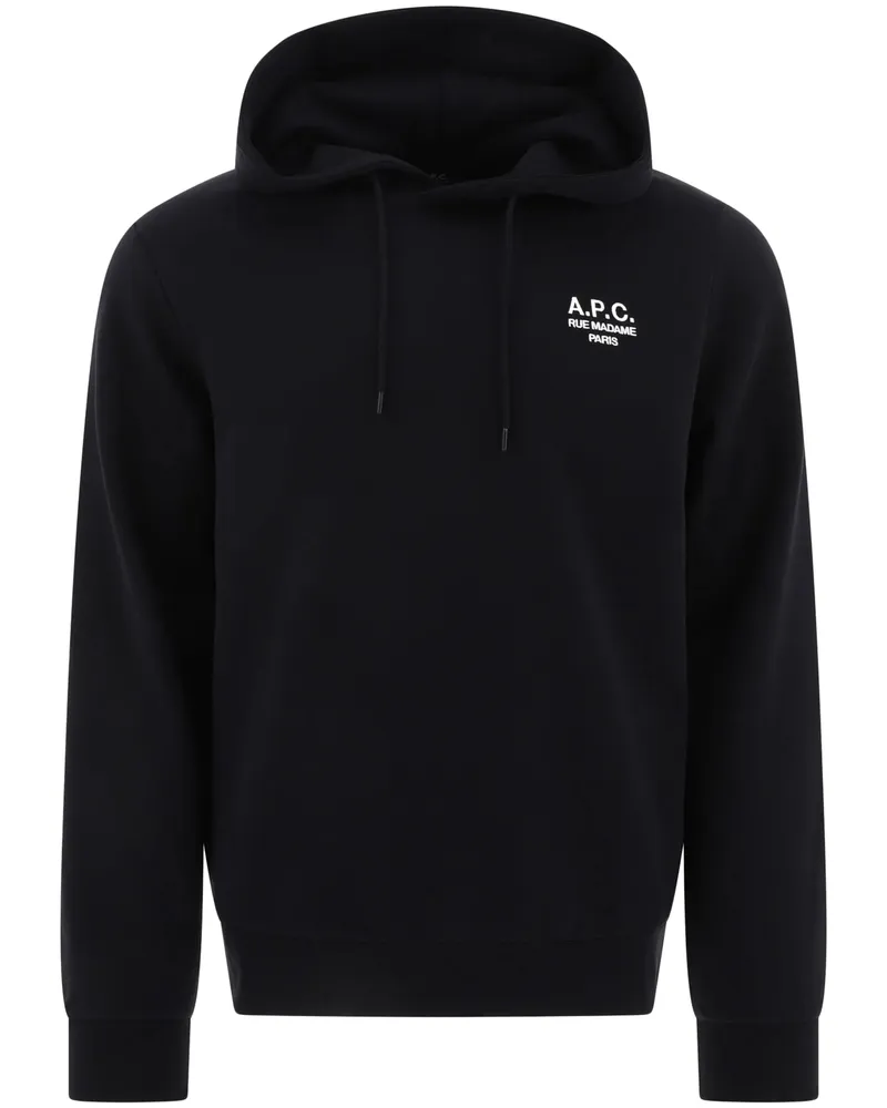 A.P.C. A. p.c. Logo-print Drawstring Hoodie Blue