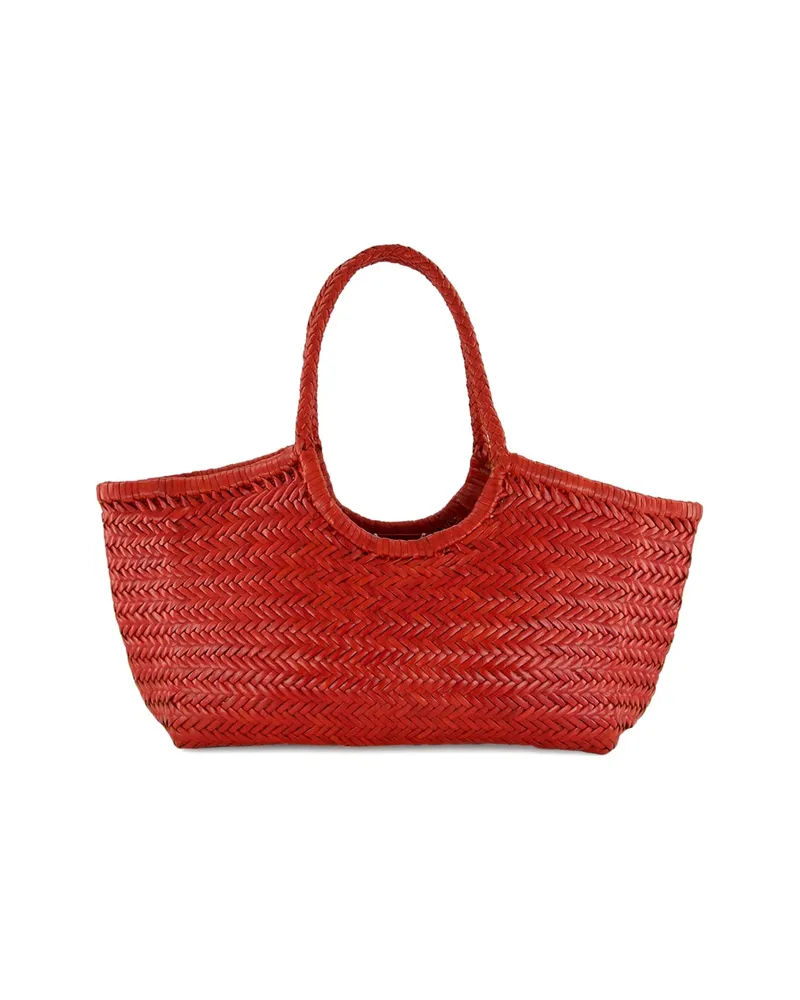 Dragon Diffusion Herringbone Leather Tote Bag Red