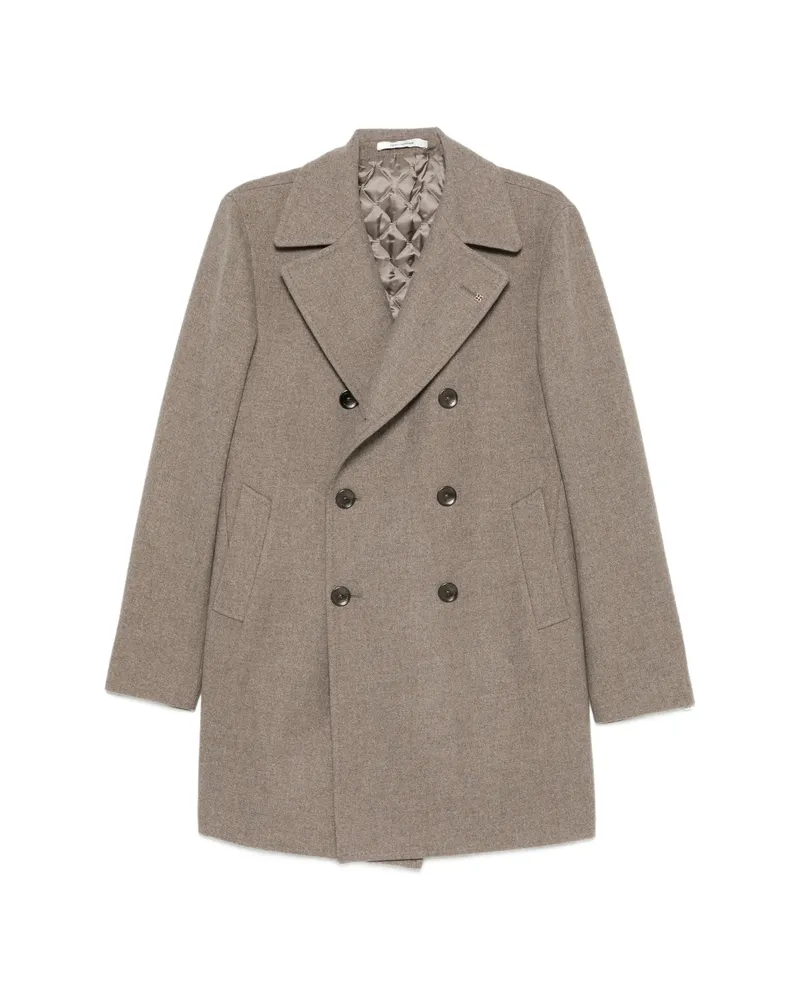 Tagliatore Flap-pocket Double-breasted Coat Brown