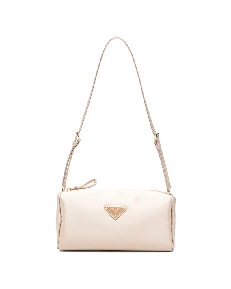 Prada Logo-plaque Mini Bag Neutrals