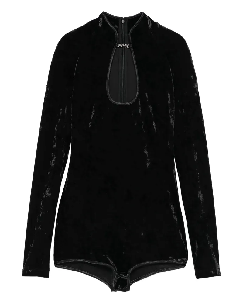 Versace Jeans Keyhole-neck Long-sleeves Bodysuit Black