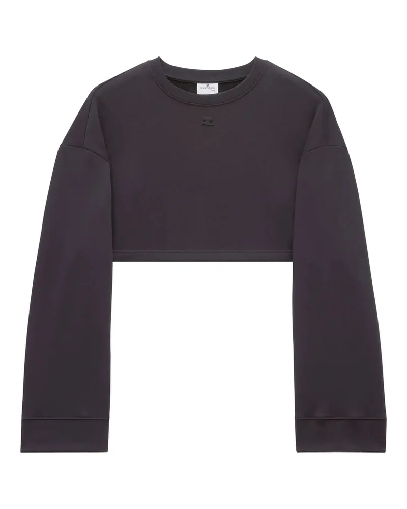 Courrèges Cocoon Fleece Cropped Sweatshirt Black