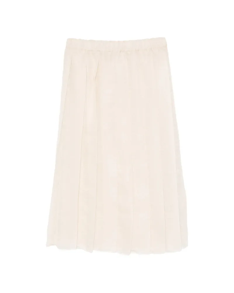 Fabiana Filippi Pleated Semi-sheer Midi Skirt Neutrals