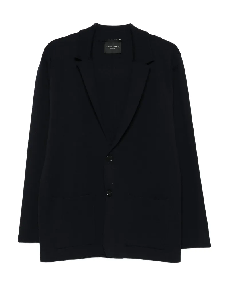 Roberto Collina Two-button Patch-pocket Blazer Blue