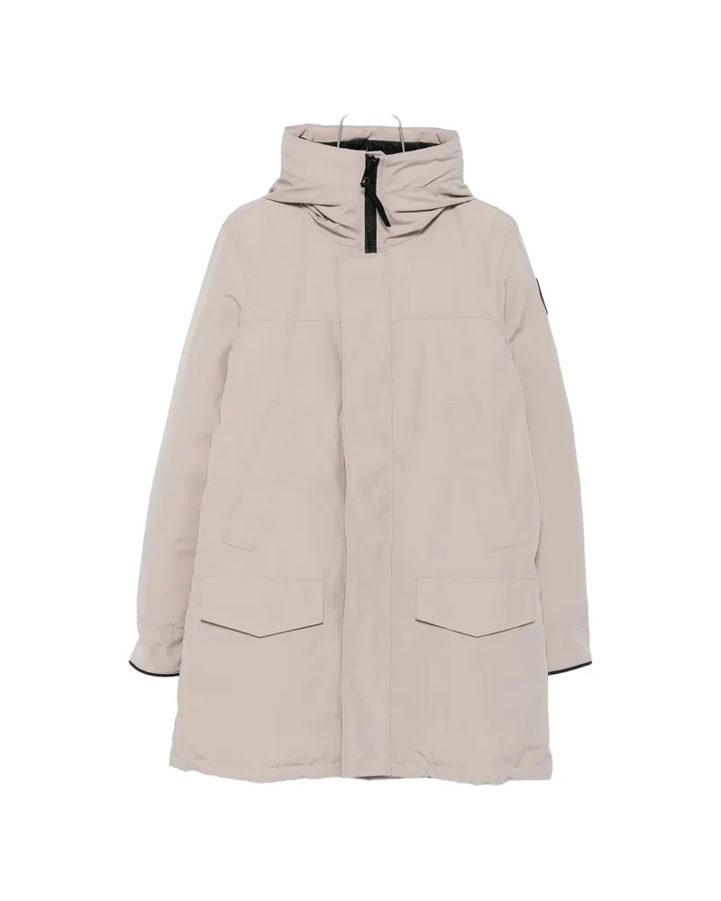 Canada Goose Hooded Logo-patch Coat Neutrals