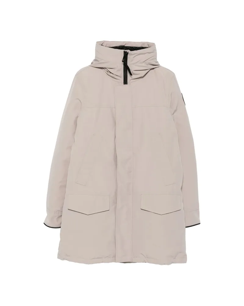 Canada Goose Hooded Logo-patch Coat Neutrals