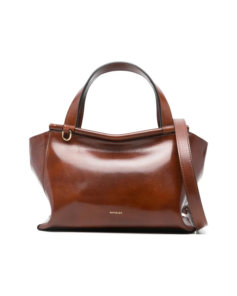 WANDLER Ida Leather Tote Bag Brown