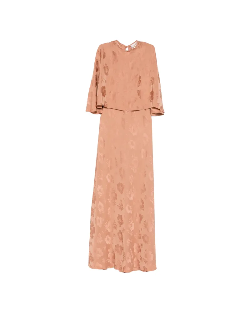 forte_forte Floral Panel-detail Maxi Dress Neutrals