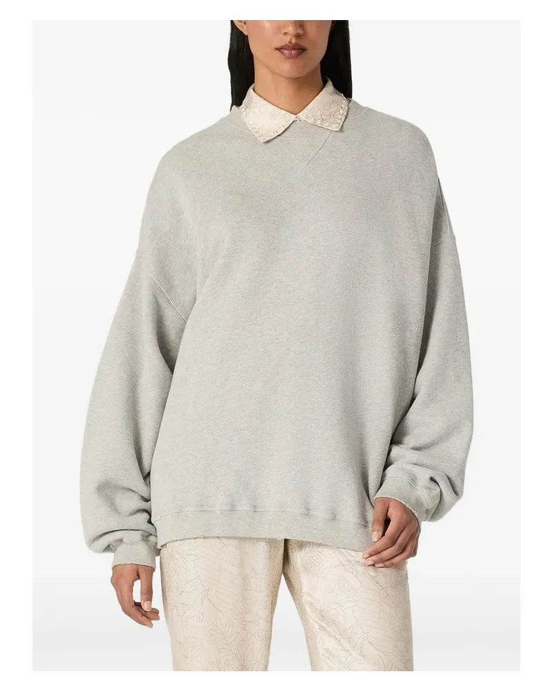 Golden Goose Sweatshirt In Gray Melange Cotton With Logo Grey