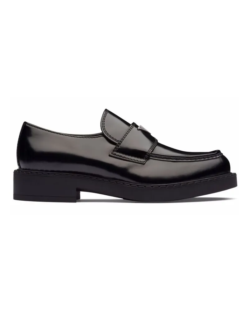 Prada Brushed-leather Loafers Black