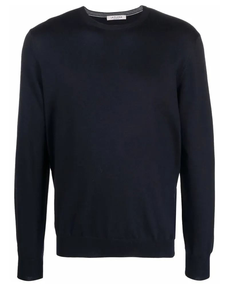 La Fileria Crew Neck Knitted Jumper Blue