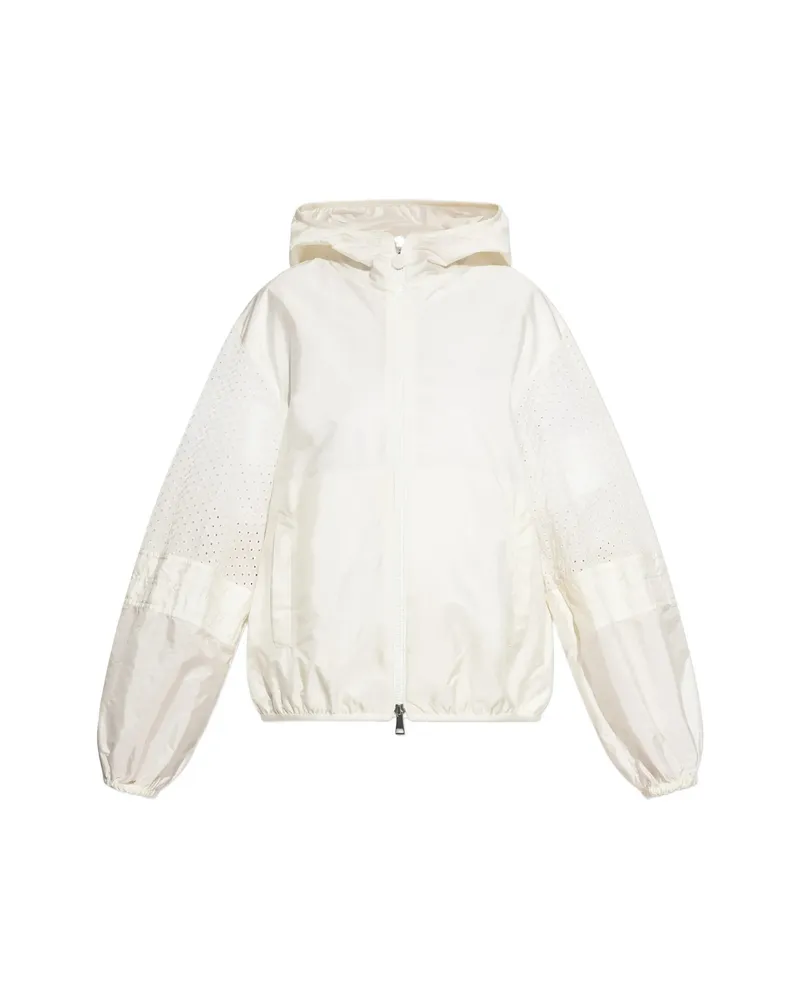 Moncler Perforated Hooded Jacket Neutrals