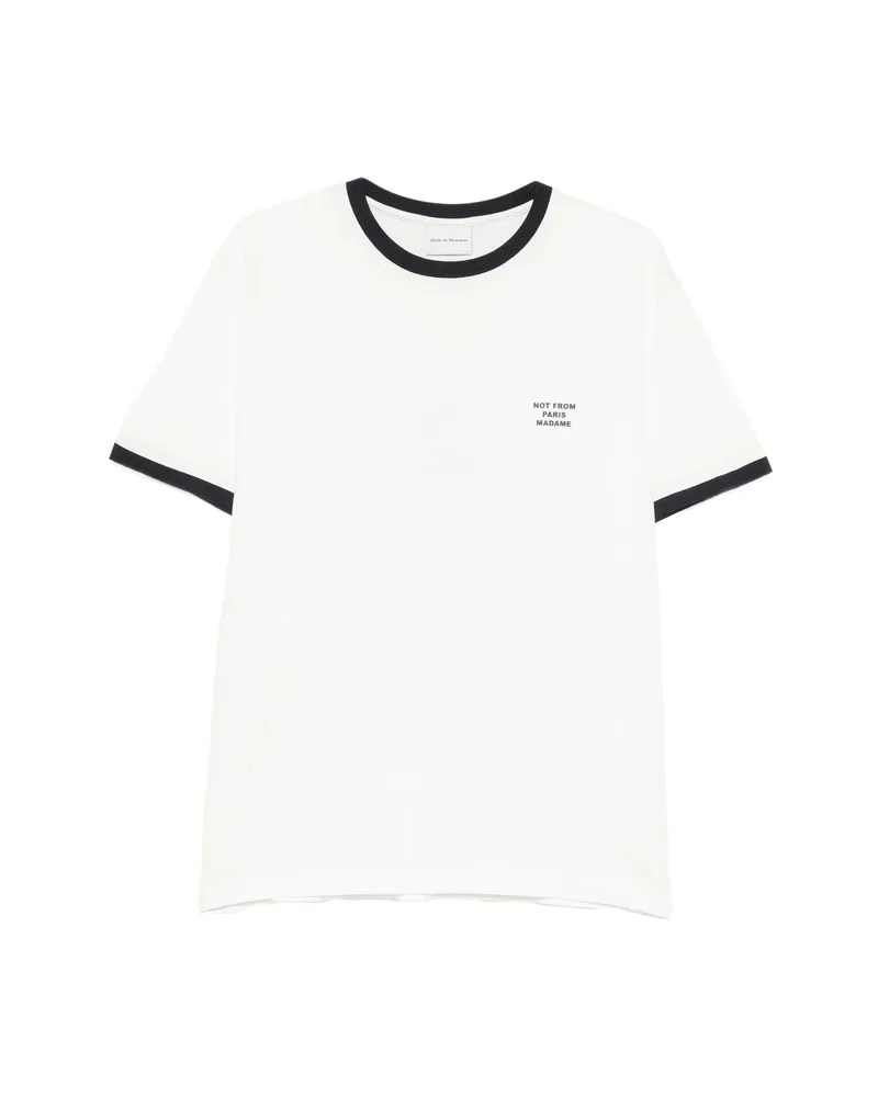 Drôle de Monsieur Logo-print T-shirt White