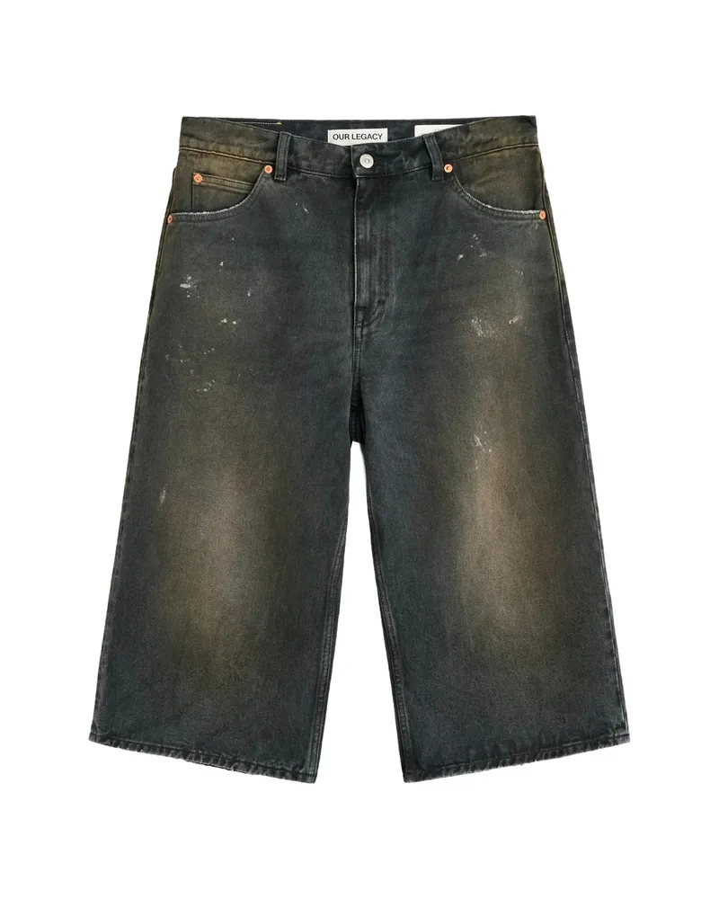 Our Legacy Wide-leg Five-pocket Denim Shorts Black